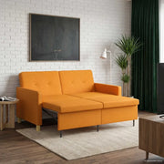 Divano Letto Estraibile Giallo Scuro Tessuto