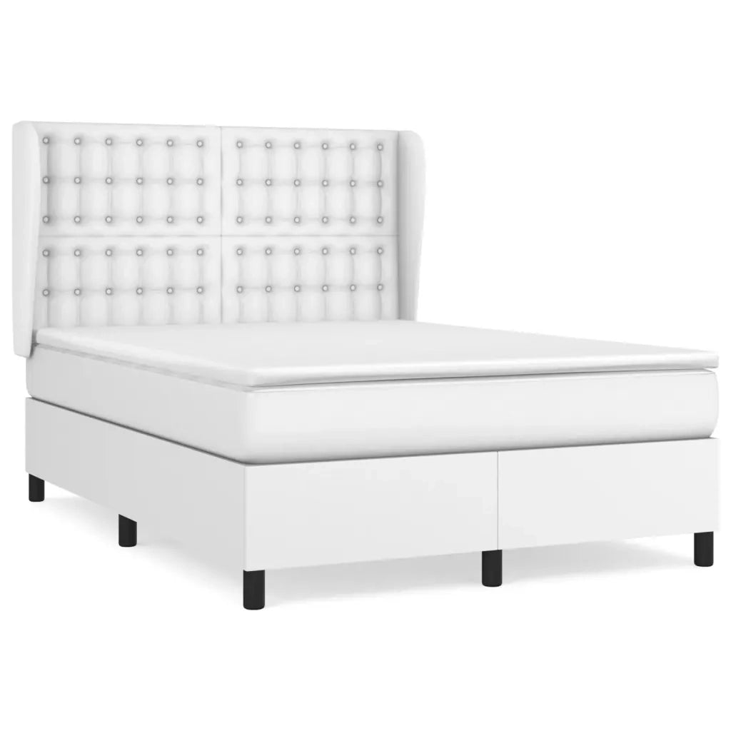 Giroletto a Molle con Materasso Bianco 140x190 cm in Similpelle 3129028