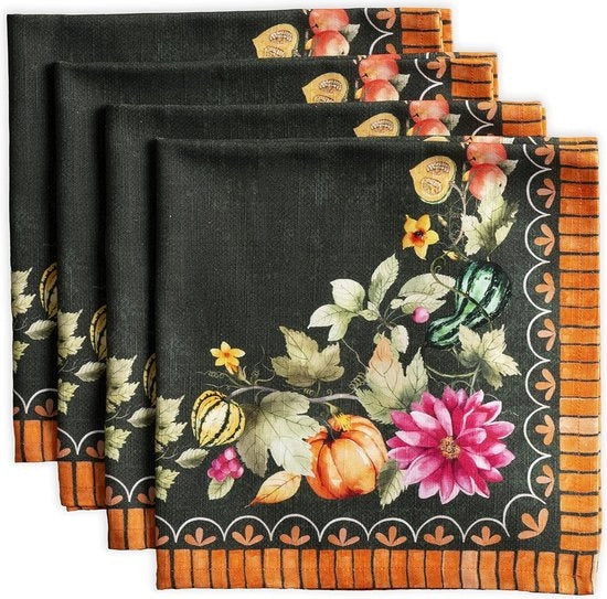 Set di 4 serviette in cotone 100% donkergroen, morbide e confortevoli, ideale per pranzi di famiglia, matrimoni, cocktail party, cucina, casa, Natale e ringraziamento (45 cm x 45 cm)