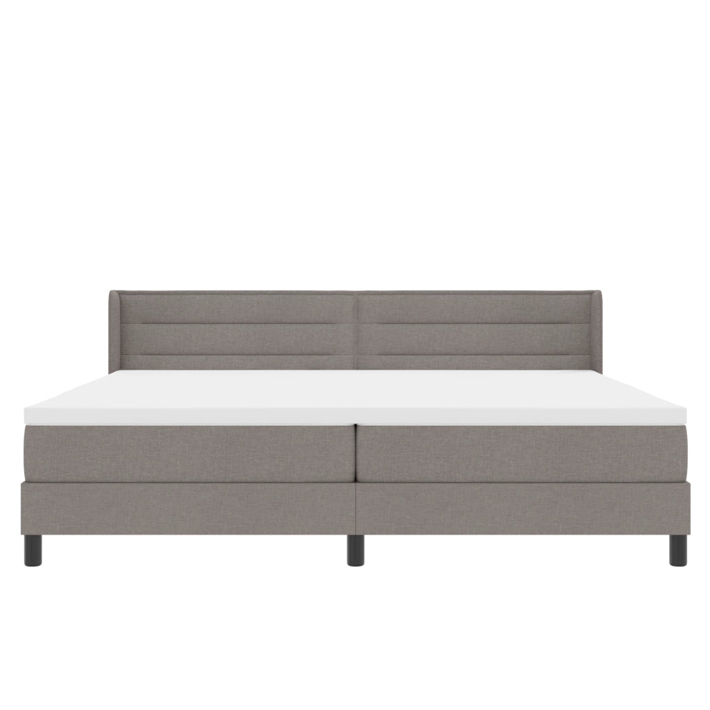 Letto a Molle  con Materasso Tortora 200x200 cm Tessuto