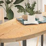 vidaXL Piano per Tavolo 140x60x4 cm in Rovere Massello Ovale