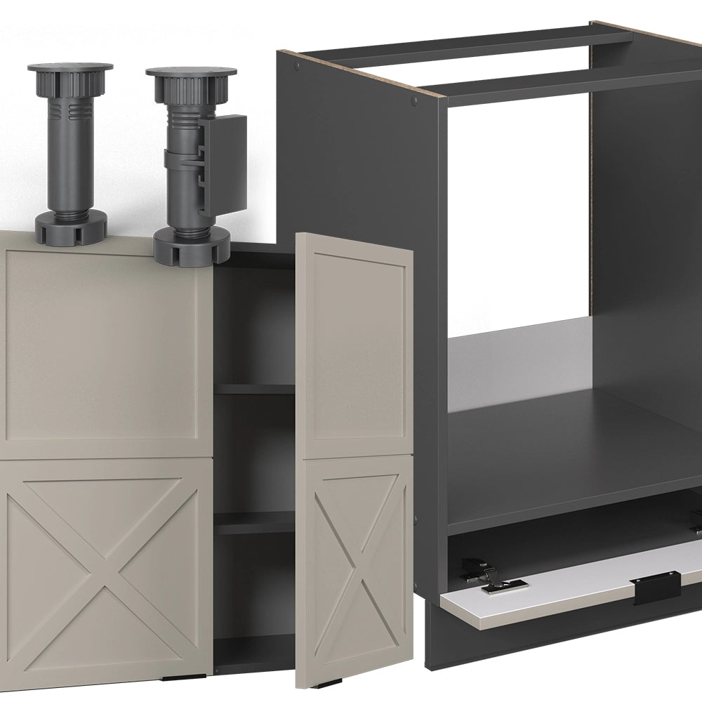 Vicco Cucina angolare completa Grigio/beige/antracite 227 x 287 cm , PL Antracite