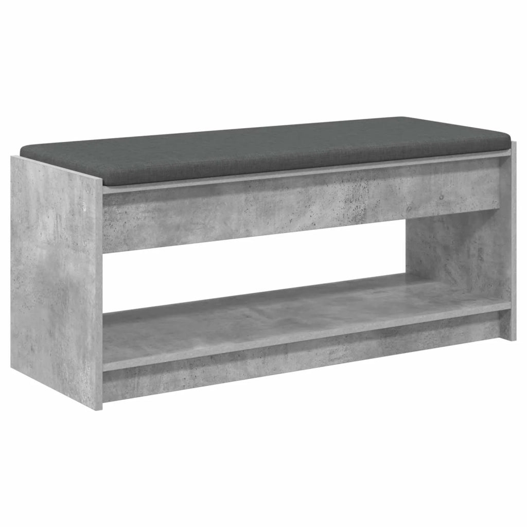 Panca per ingresso con cuscino Grigio Cemento 103 x 38 x 45 cm 891587