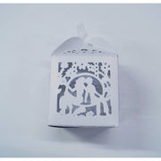 Trade Shop - Set 12 Pezzi Bomboniera Bomboniere Scatola Sposi Bianco 5.5x5.5x8cm Matrimonio -