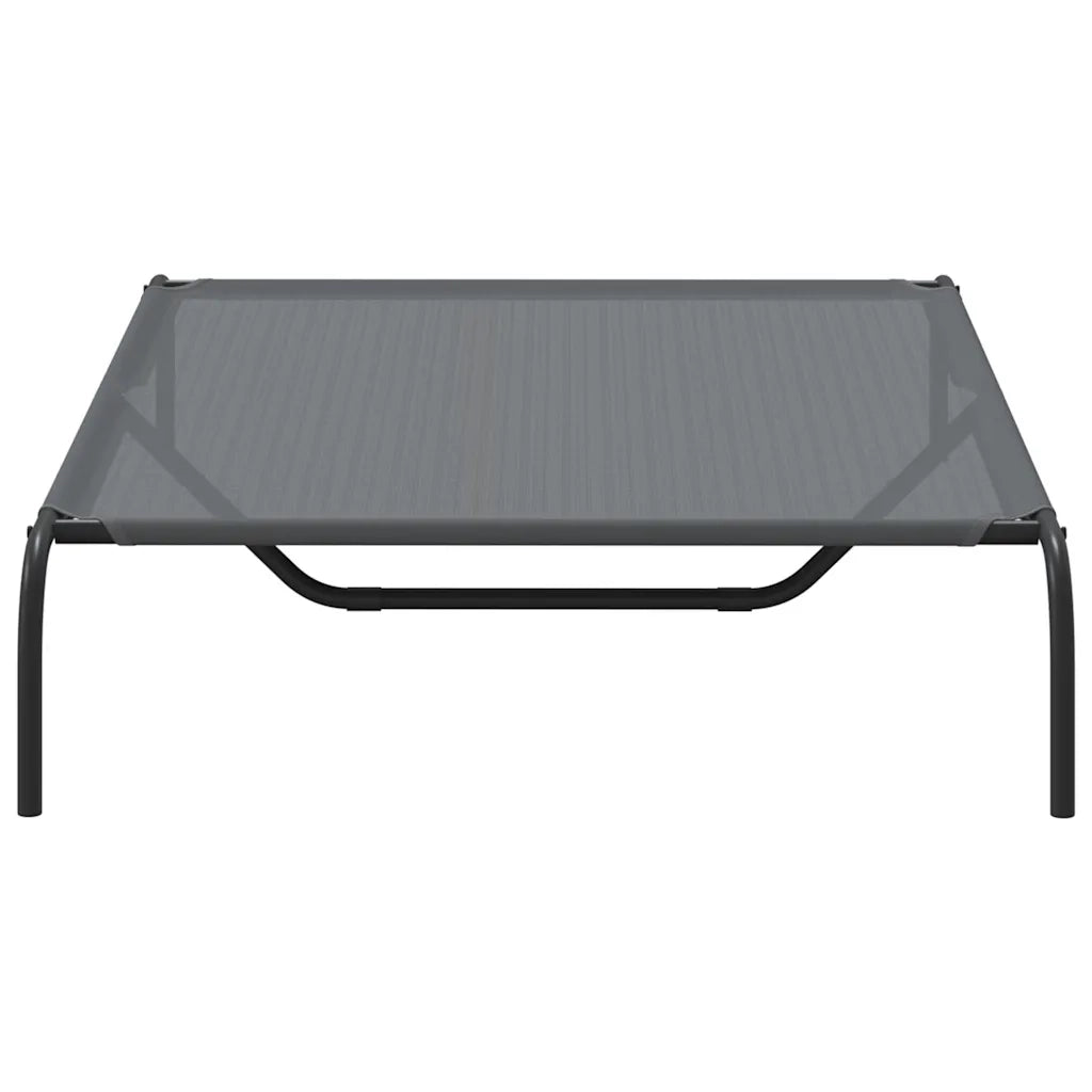 Cuccia per Cani Rialzata Grigia 130x80x20cm Textilene e Acciaio 42000844