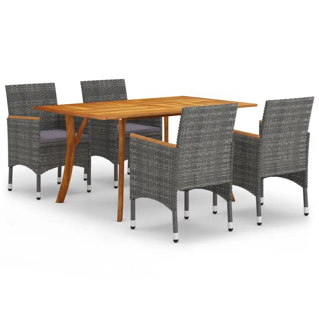 Set Mobili da Pranzo per Giardino 5 pz Grigio 3072116