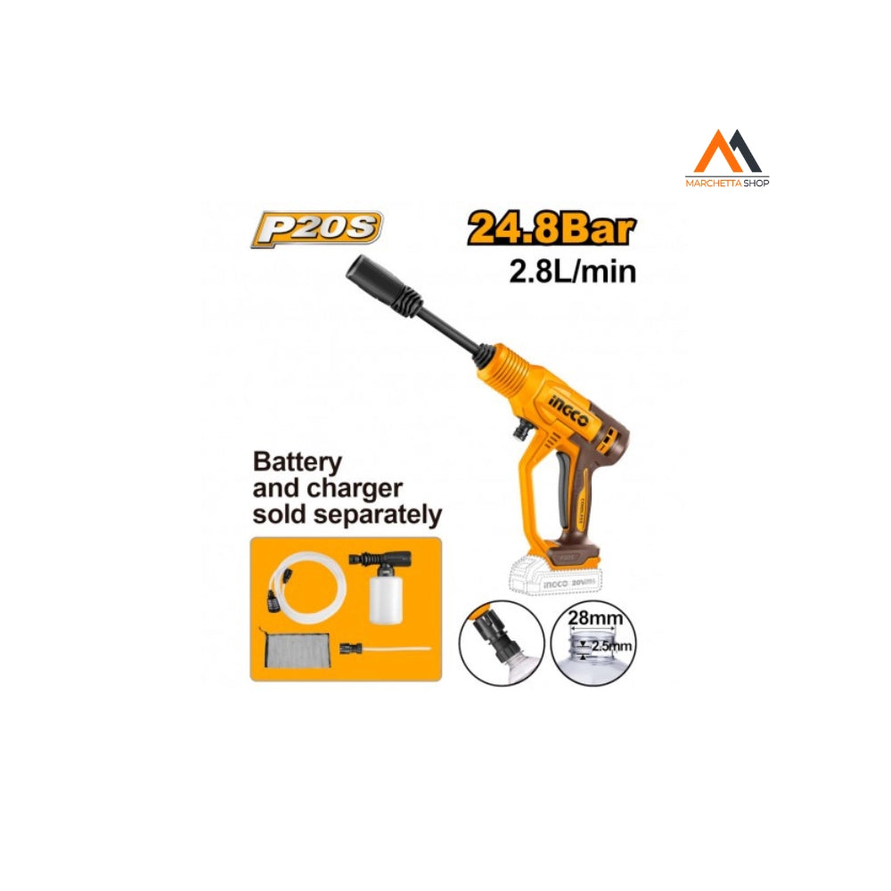IDROPULITRICE A BATTERIA 24,8BAR 20V NUDO