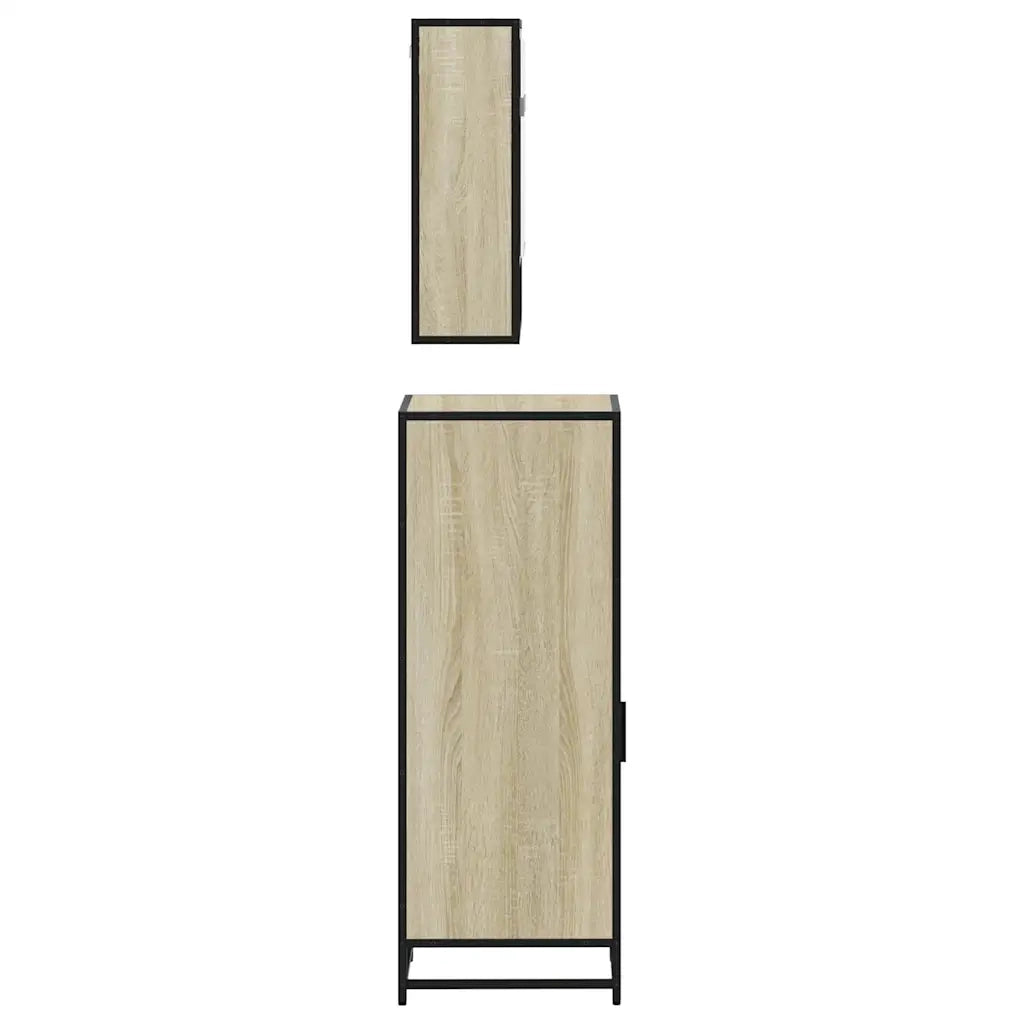Set Mobili da Bagno 3 pz Rovere Sonoma in Legno Multistrato 3301001