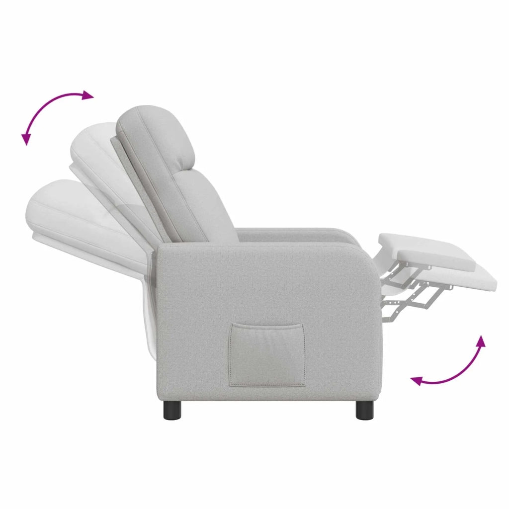 Divano Sedia-Poltrona reclinabile Grigio Nuvola Tessuto 688554