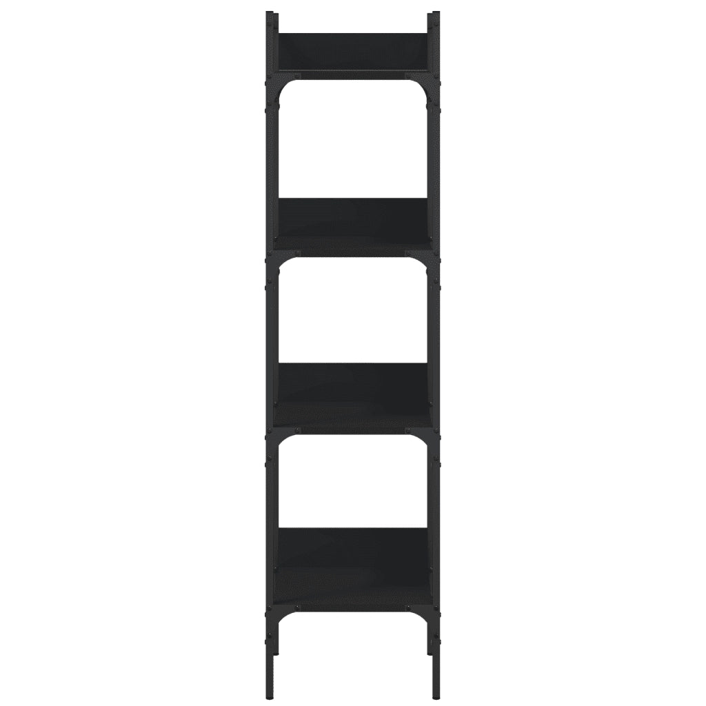Libreria a 4 Ripiani Nera 35x30x138,5 cm in Legno Multistrato 838848