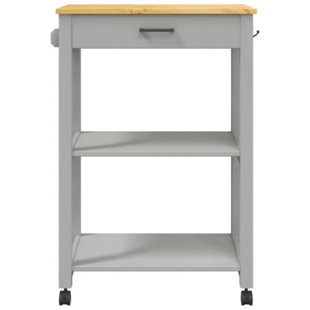 Carrello da Cucina MONZA 60x40x88,5 cm in Legno Massello di Pino 376095