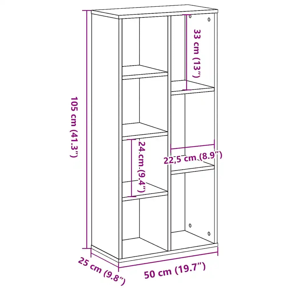 Libreria Grigio Cemento 50x25x105 cm in Legno Multistrato 852792