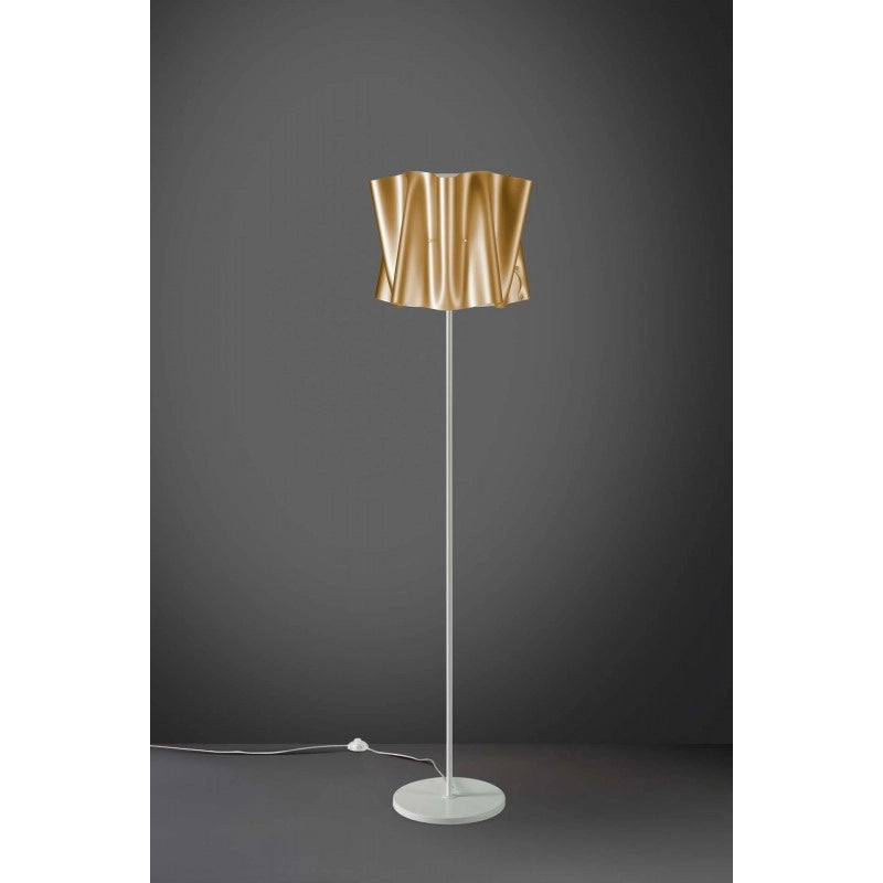 Piantana base e stelo in metallo FOLIO paralume Oro diametro 40x h164 cm