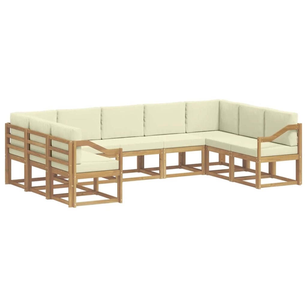 Set di divani da esterno 9 pz Bianco e Crema 3388234