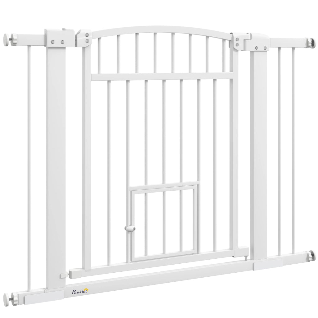 Barriera di Sicurezza per Cani a Doppia Chiusura ¨C Minimal ¨C Bianco 76-104 cm