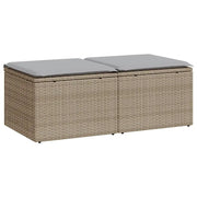 Set Divano da Giardino 2 pz | Set Salotto da Giardino con Cuscini Beige Polyrattan Acacia