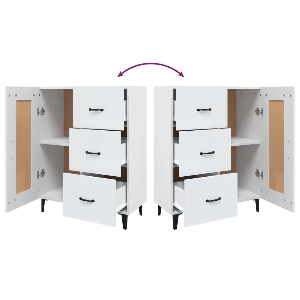 Buffet credenza cassettiera mobiletto mobile contenitore organizer per cucina soggiorno salotto 69,5 x 34 x 90 cm legno ingegnerizzato bianco 02_0030424