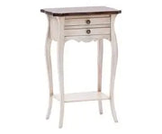 Porta telefono in legno Shabby chic mod francesino colore noce scuro e bianco anticato