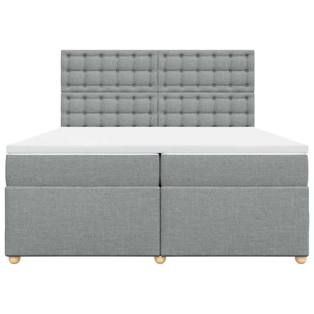 Giroletto a Molle con Materasso Grigio Chiaro 200x200cm Tessuto 3291401