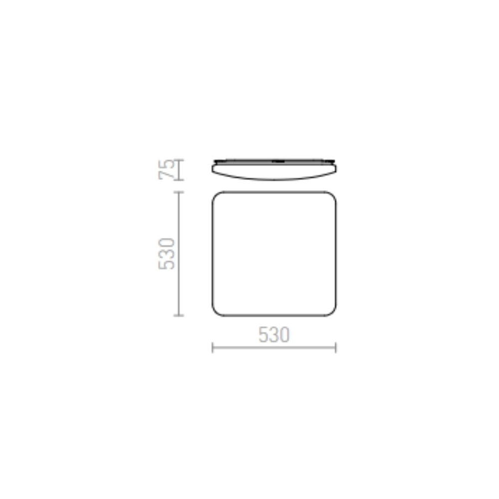 Plafoniera SEMPRE SQ 53 sensore da soffitto acrilico 230V LED 56W 3000K