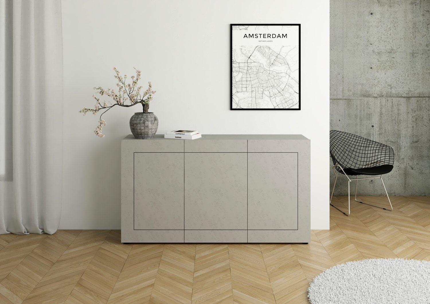 Madia 3 ante 150x40x83,5 cm cashmere - ELIOS