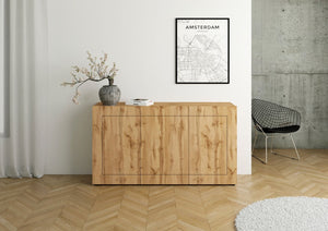 Madia 3 ante 150x40x83,5 cm quercia natura - ELIOS