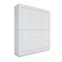 Credenza alta 5 ante/3 cassetti 150x35x165 cm bianco lucido - ELIOS