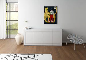 Madia 3 ante/3 cassetti 200x40x83,5 cm bianco lucido - ELIOS