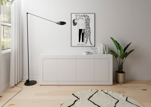 Madia 4 ante 200x40x83,5 cm bianco lucido - ELIOS