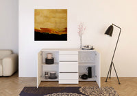 Madia 2 ante/3 cassetti 150x40x83,5 cm bianco lucido - ELIOS