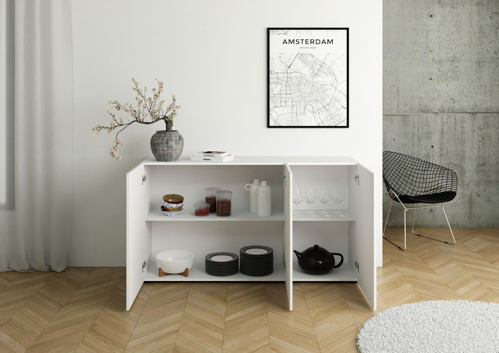 Madia 3 ante 150x40x83,5 cm bianco lucido - ELIOS