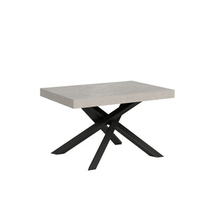 Tavolo da pranzo Allungabile - VOLANTIS Dimensioni: 120x90/224, Telaio: Antracite, Bordo: In tinta, Colore: Cashmere