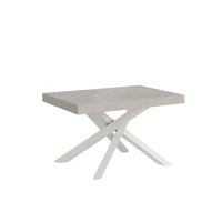 Tavolo da pranzo Allungabile - VOLANTIS Dimensioni: 140x90/244, Bordo: In tinta, Colore: Cashmere, Telaio: Bianco
