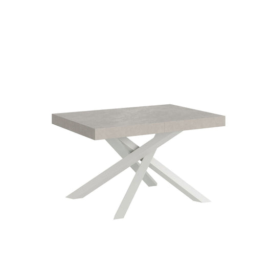 Tavolo da pranzo Allungabile - VOLANTIS Dimensioni: 120x90/224, Bordo: In tinta, Colore: Cashmere, Telaio: Bianco