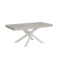 Tavolo da pranzo Allungabile - VOLANTIS Dimensioni: 180x90/284, Bordo: In tinta, Colore: Cashmere, Telaio: Bianco