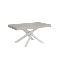 Tavolo da pranzo Allungabile - VOLANTIS Dimensioni: 160x90/420, Bordo: In tinta, Colore: Cashmere, Telaio: Bianco