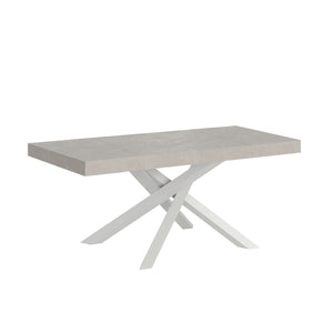 Tavolo da pranzo Allungabile - VOLANTIS PREMIUM Colore: Cashmere, Telaio: Bianco, Dimensioni: 140x90/400