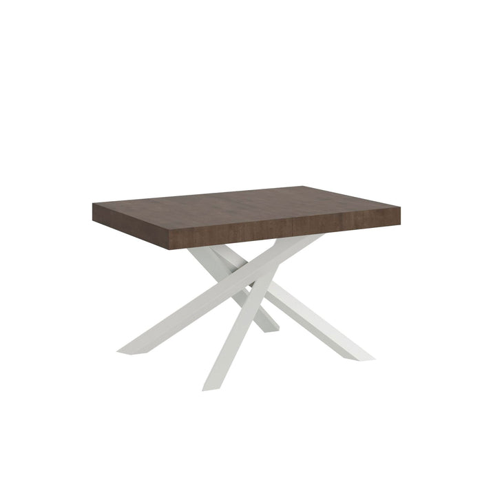 Tavolo da pranzo Allungabile - VOLANTIS PREMIUM Colore: Noce, Dimensioni: 140x90/244, Telaio: Bianco