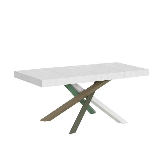 Tavolo da pranzo Allungabile - VOLANTIS PREMIUM Colore: Bianco Frassino, Telaio: 4/A, Dimensioni: 120x90/380