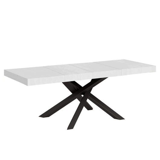 Tavolo da pranzo Allungabile - VOLANTIS PREMIUM Colore: Bianco Frassino, Telaio: Antracite, Dimensioni: 180x90/284