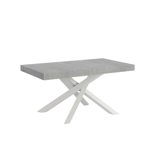 Tavolo da pranzo Allungabile - VOLANTIS PREMIUM Colore: Cemento, Dimensioni: 200x90/460, Telaio: Bianco