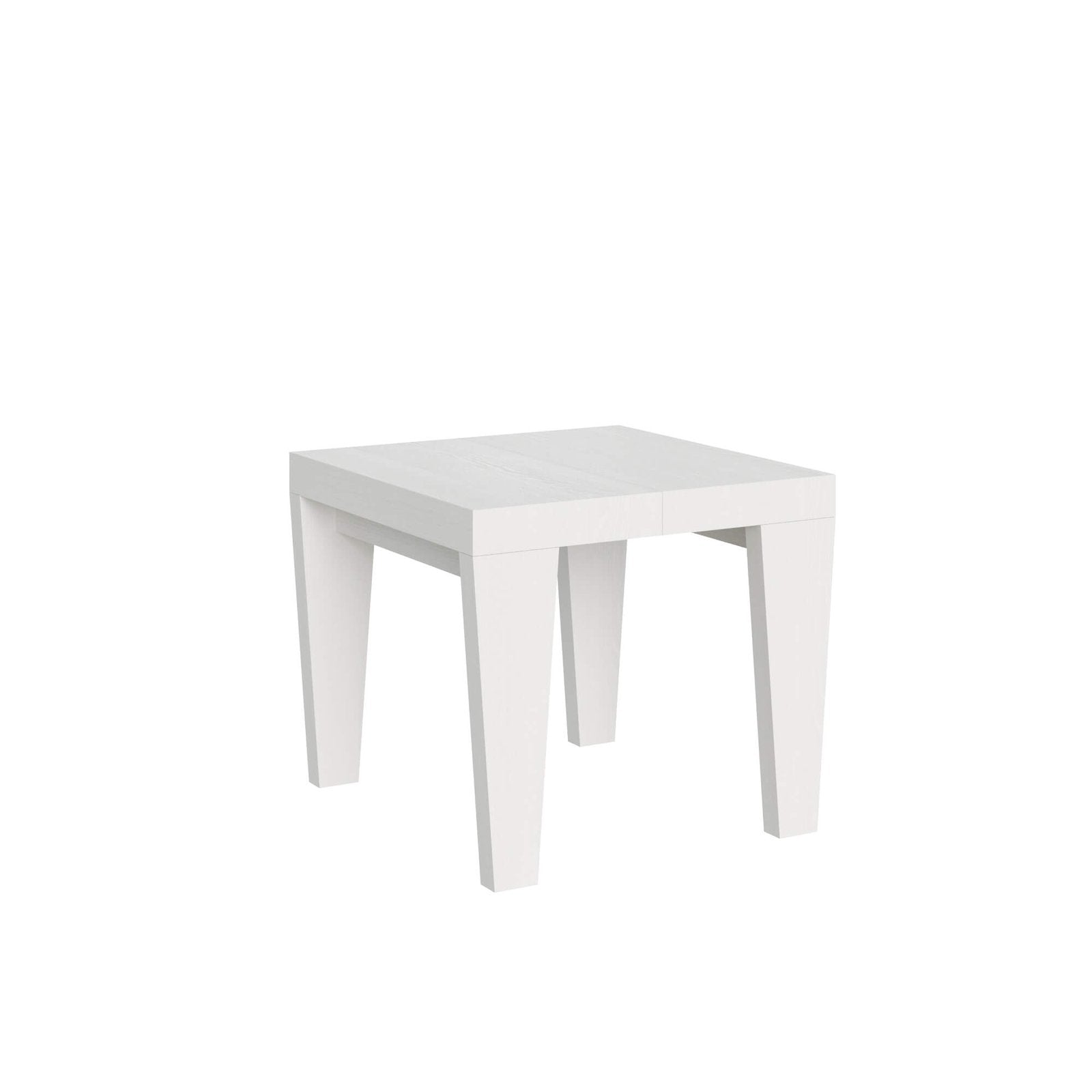 Tavolo da pranzo Allungabile - SPIMBO Dimensioni: 90x90/246, Colore: Bianco Frassino