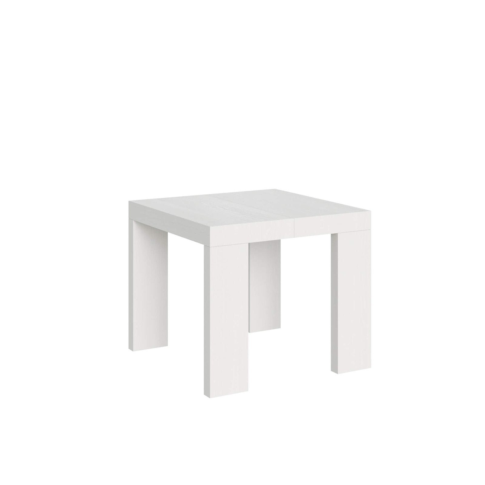 Tavolo da pranzo Allungabile - ROXELL Dimensioni: 90x90/246, Colore: Bianco Frassino