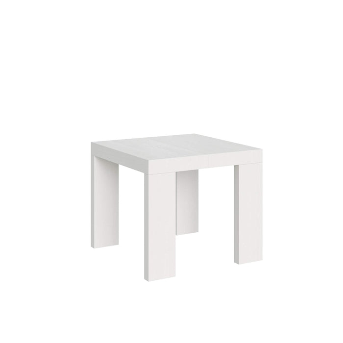 Tavolo da pranzo Allungabile - ROXELL Dimensioni: 90x90/246, Colore: Bianco Frassino