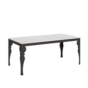 Tavolo da pranzo Allungabile - PAXON Dimensioni: 90x180/440, Colore: Bianco Frassino, Bordo: Antracite