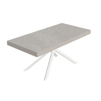 Tavolo da pranzo Allungabile - NIKET Telaio: Bianco, Colore: Cashmere, Dimensioni: 200x90/304
