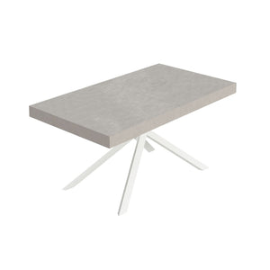 Tavolo da pranzo Allungabile - NIKET Colore: Cashmere, Dimensioni: 160x90/264, Telaio: Bianco