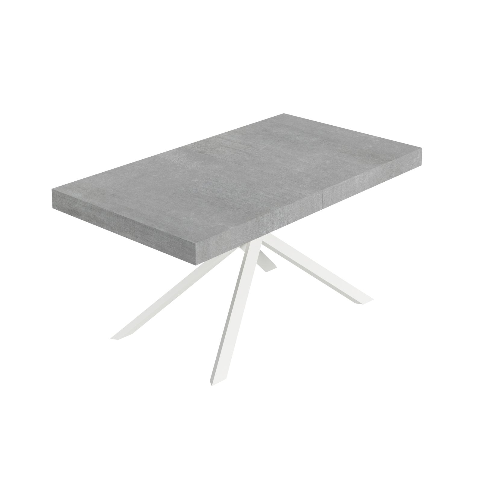 Tavolo da pranzo Allungabile - NIKET Colore: Cemento, Telaio: Bianco, Dimensioni: 160x80/244