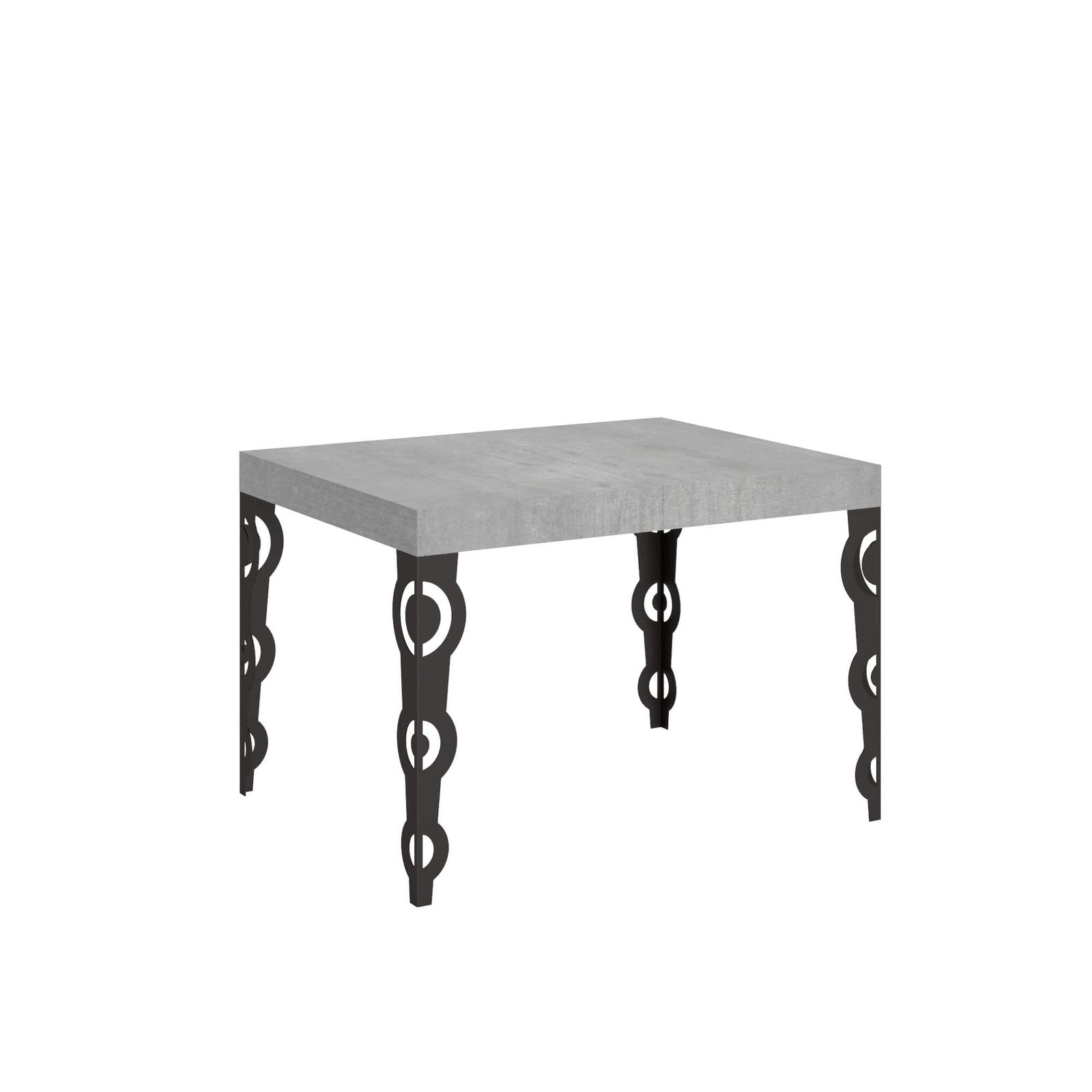 Tavolo da pranzo Allungabile - KARAMAY Dimensioni: 70x110/194, Colore: Cemento, Bordo: In tinta