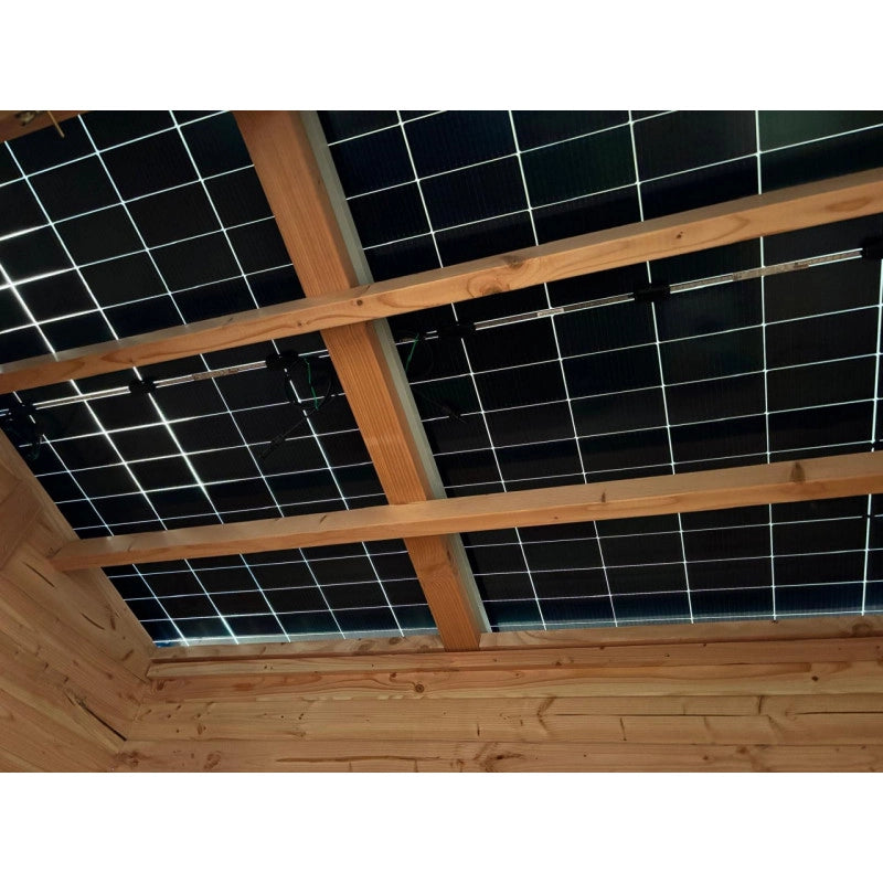 Casetta da giardino in legno 186x232 cm con fotovoltaico 1kW – Pareti 19 mm – 2 pannelli fotovoltaici – LB1923.02TH Foresta